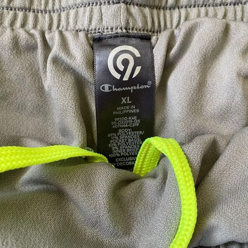 Champion men XL pull on swim shorts w/elastic waist and drawstring navy blue